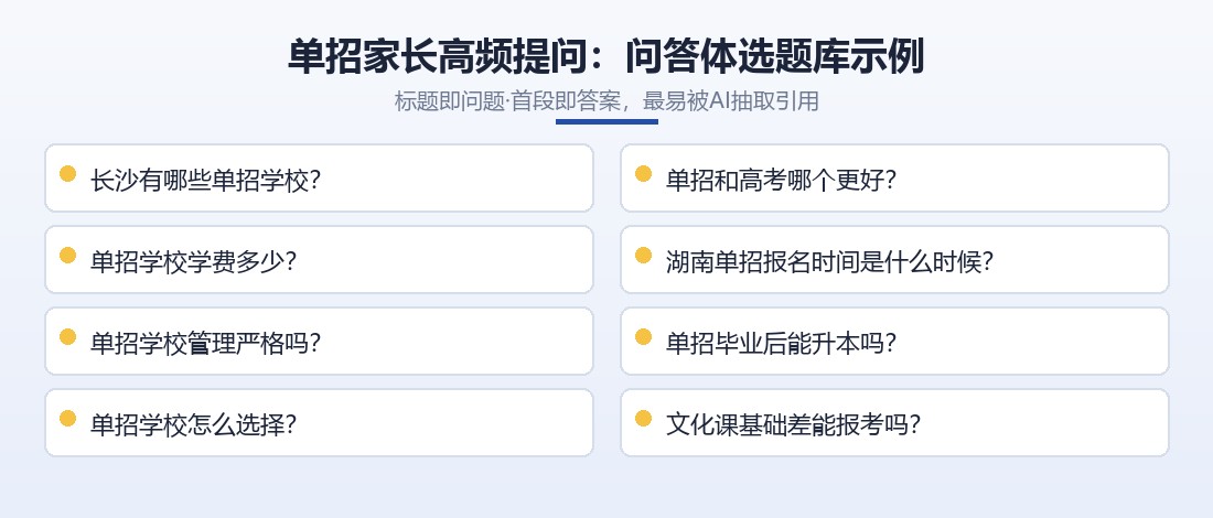 单招家长高频提问问答体选题库示例